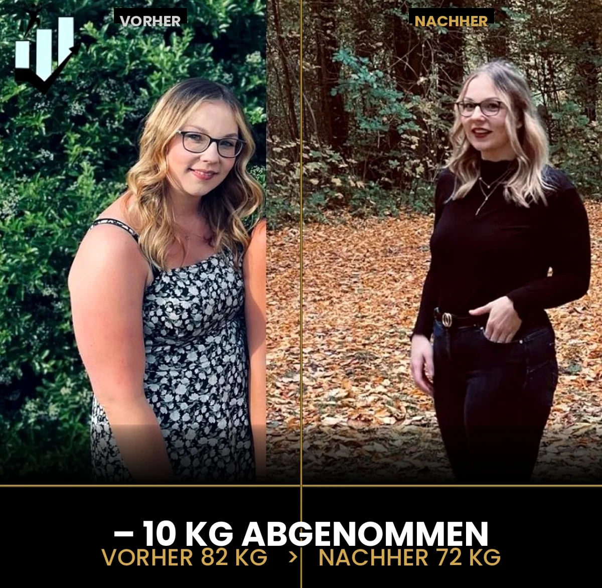 Vorher-Nachher-Vergleich von Sandra
